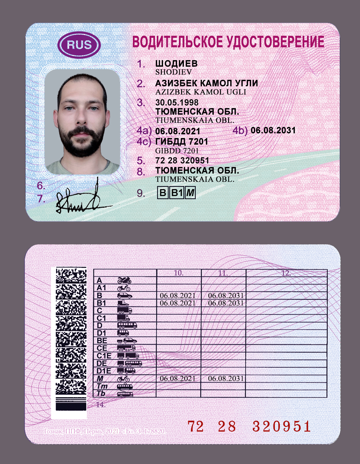фотошоп водительских прав